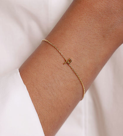 Design Letters Armband - P - 18K gullhúðað