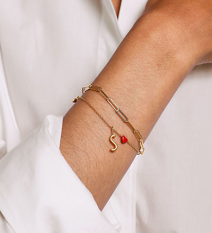 Design Letters Armband - Chunky Square - Large - 18K Gull