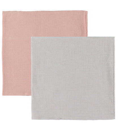Ooh Noo Spucktücher - 2er-Pack - 65x65 cm - Stone Grey & Blush