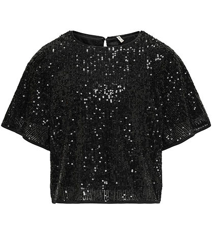 Kids Only T-shirt - KogFransa - Black w. Sequins