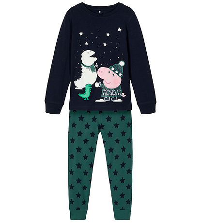 Name It Pyjama Set - 2 Parts - NmmMaaten - Peppa Pig - Dark Sapp