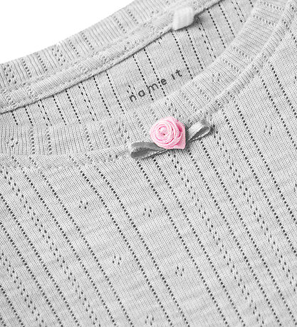 Name It Blouse - NmfSilke - Light Grey Melange