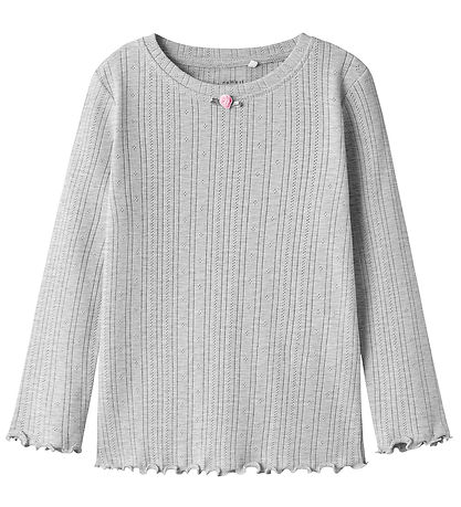 Name It Blouse - NmfSilke - Light Grey Melange