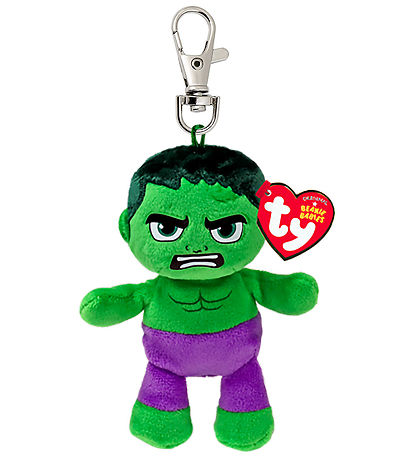 Ty Keychain w. Soft Toy - Beanie Babies - 10 cm - Marvel Hulk