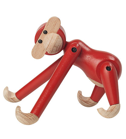 Kay Bojesen Woodfigure - Monkey - 9.5 cm - Vintage - Mini - Red