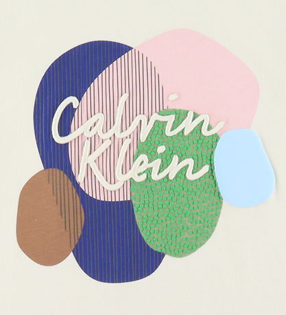 Calvin Klein T-Shirt - Multi Colour Grafik - Turteltaube
