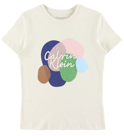 Calvin Klein T-Shirt - Multi Colour Grafik - Turteltaube