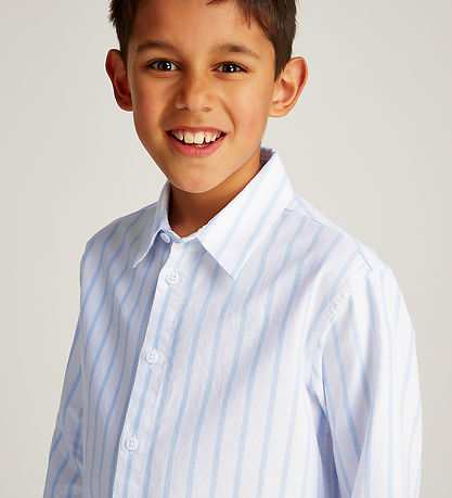 Calvin Klein Skyrta - Striped Oxford - White/Blue Stripe