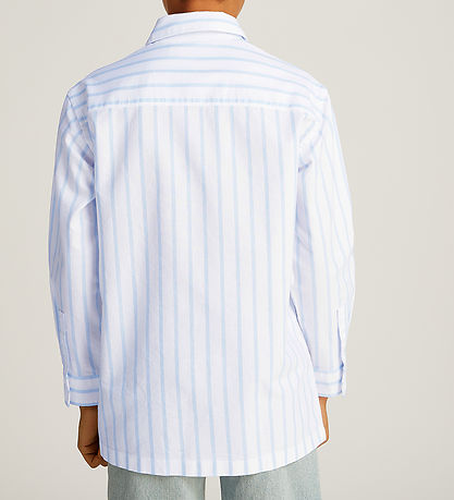 Calvin Klein Skyrta - Striped Oxford - White/Blue Stripe