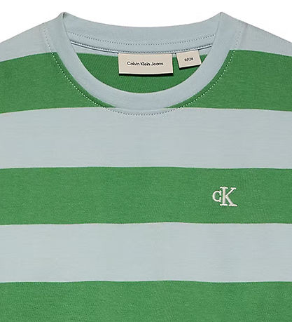 Calvin Klein Blouse - Striped Relaxed - Keepsake Blue/Green Stri