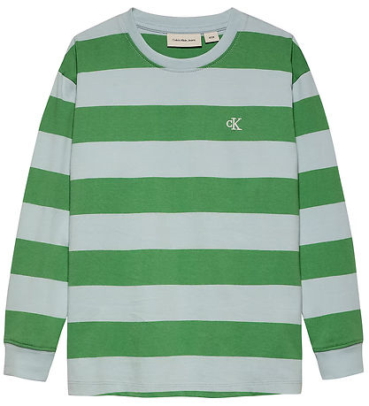 Calvin Klein Blouse - Striped Relaxed - Keepsake Blue/Green Stri