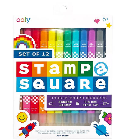 Ooly Dubbelzijdig Markers - Stempel a Square - 12 stk