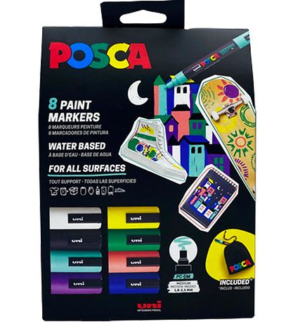 Posca Markers - PC-5M - 8 pcs - Multicolour