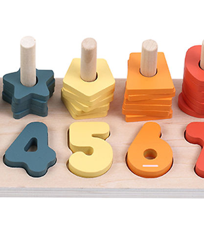 Kinder and Kids Lboard w. Numbers and Forms - Wood