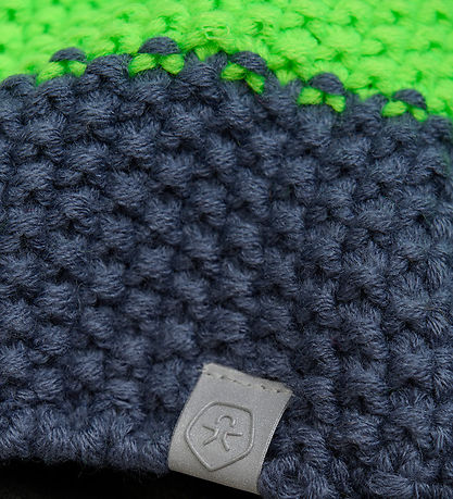Color Kids Beanie - Knitted - Green Gecko w. Pom-Pom