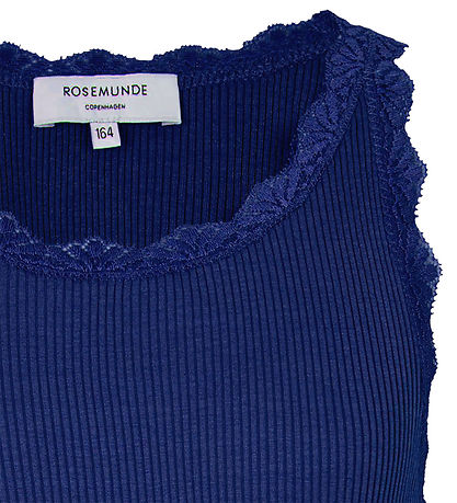 Rosemunde Topp -RkBeathe - Rib - Sodalite Blue m. Spetsar