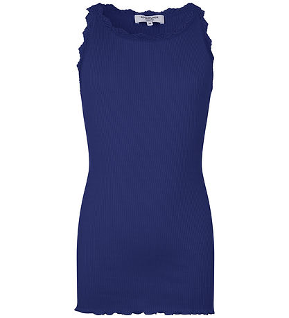 Rosemunde Top - Long - Beatha - Rib - Sodalite Blue w. Lace