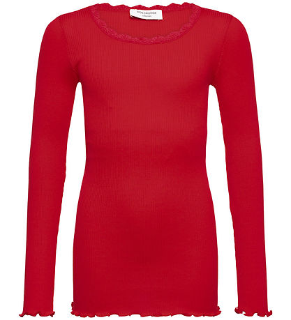 Rosemunde Bluse - Beatha - Rib - Purpur m. Spitze