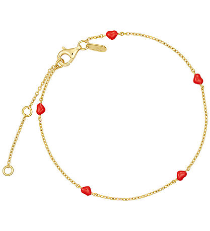 Design Letters Armband - Klein BIG Love - Gold/Rot