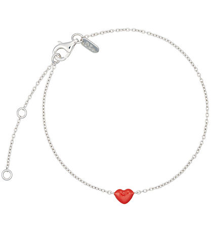 Design Letters Armband - Klein BIG Love - Silber/Rot