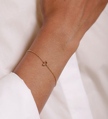 Design Letters Armband - D - 18K gullhúðað