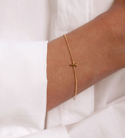 Design Letters Armband - Y - 18K gullhúðað