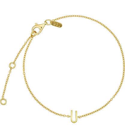 Design Letters Armband - U - 18K gullhúðað