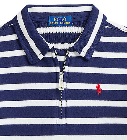 Polo Ralph Lauren Poloshirt m. Reißverschluss - Navy/Weiß gestre