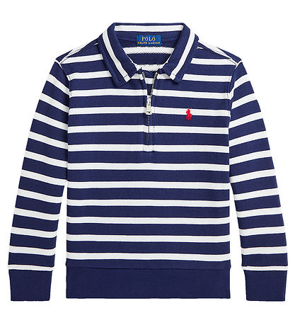 Polo Ralph Lauren Poloshirt m. Reißverschluss - Navy/Weiß gestre