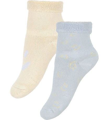 Molo Socken - Bambus - 2er-Pack - Nodda - Skywriting/Beige