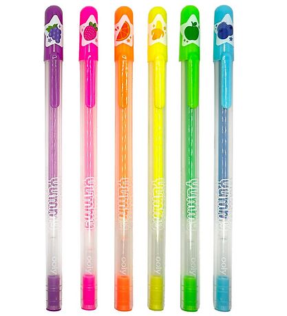Ooly Ballpoint pens w. Fruit scent - Neon - 6 pcs - Yummy+ Yummy