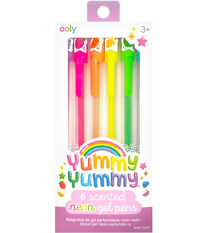 Ooly Ballpoint pens w. Fruit scent - Neon - 6 pcs - Yummy+ Yummy