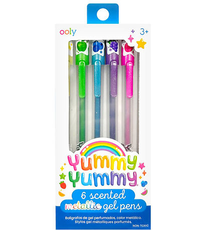 Ooly Ballpoint pens w. Fruit scent - Metallic - 6 pcs - Yummy+ Y