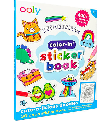 Ooly Sticker Book - Color-in - Cute-A-Licious Doodles
