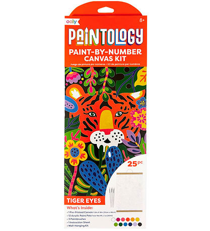 Ooly Paint Set - Paint Town Number Canvas Kit - Tiger Eyes
