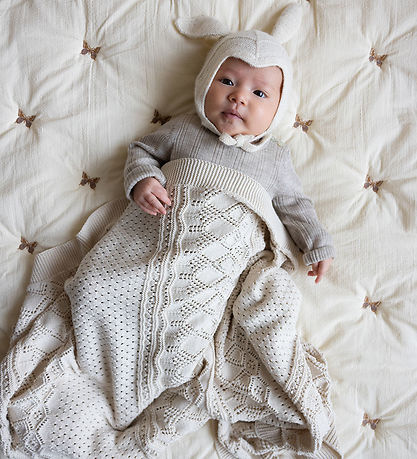 Cam Cam Baby Blanket - Knitted - Pointelle - Off White