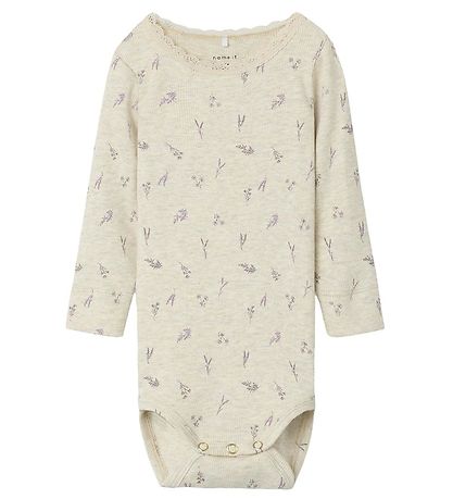 Name It Bodysuit L/Æ - NbfDabua - Peyote Melange/Small Flower