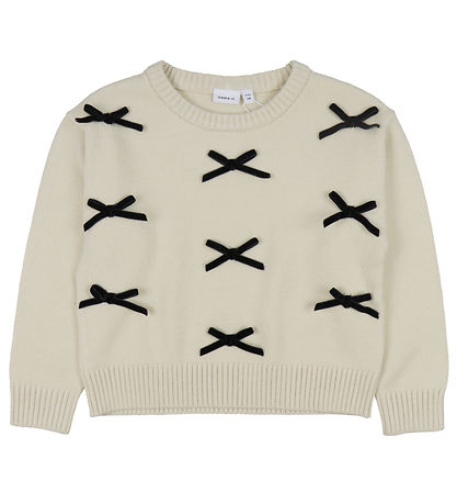Name It Blouse - Knitted - NkfSonja - Summer Sand w. Bows