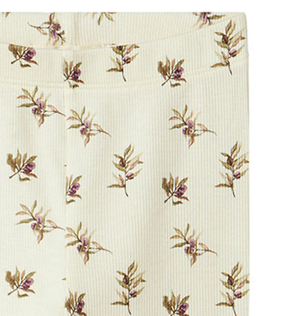 Lil' Atelier Leggings - Rib - NmfGavo - Turtledove/Olive