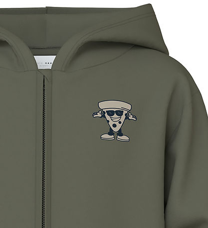 Gilet av. Capuche Name It - NkmVallen - Dusty Olive/Pizza
