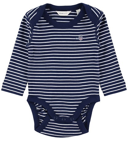 GANT Samfella L/æ - Shield Striped - Marine