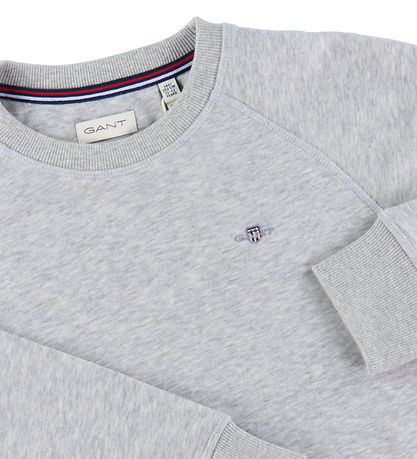 GANT Peysa - Shield C-háls - Light Grey Melange