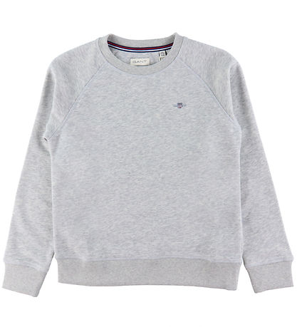 GANT Peysa - Shield C-háls - Light Grey Melange