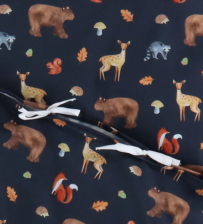 Nørgaard Madsens Bedding - Baby - Navy w. Animals of the forest