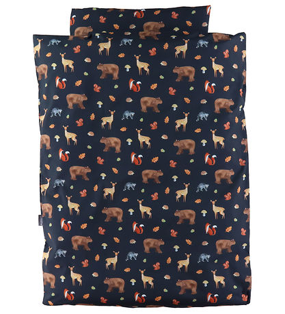 Nørgaard Madsens Bedding - Baby - Navy w. Animals of the forest