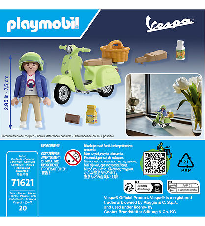 Playmobil Vespa - 1969 Vespa 150 Grænt - 71621 - 20 Partar