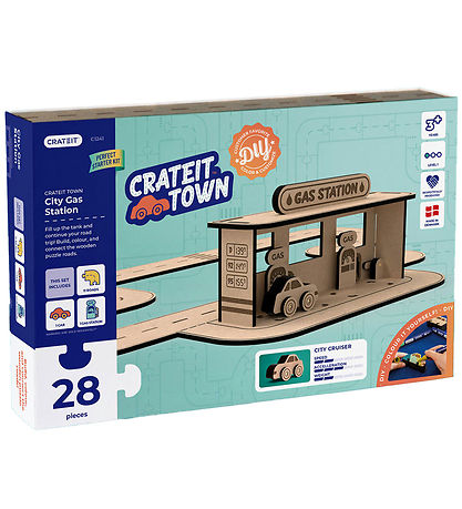 Crateit Kreativt lekset - Crateit Stad - Trä - Bensinstation - 2