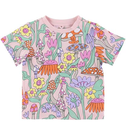 Stella McCartney Kids Stuttermabolur - Bleikt M. Prentað