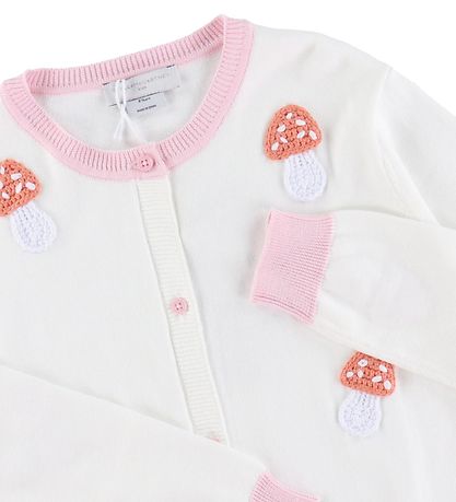 Stella McCartney Kids Cardigan - Knitted - Ivory/Pink
