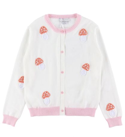 Stella McCartney Kids Cardigan - Knitted - Ivory/Pink